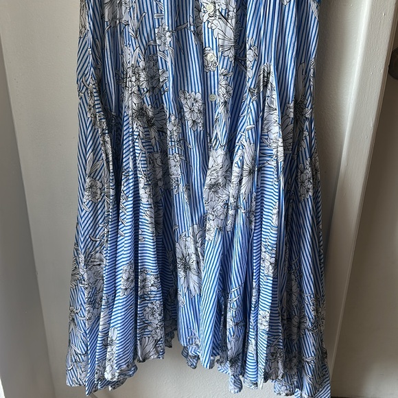NWT CHELSEA & THEODORE Striped Fit and Flare Floral Maxi Dress - Picture 6 of 9